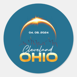 Sonnenfinsternis Cleveland Ohio Total Runder Aufkleber