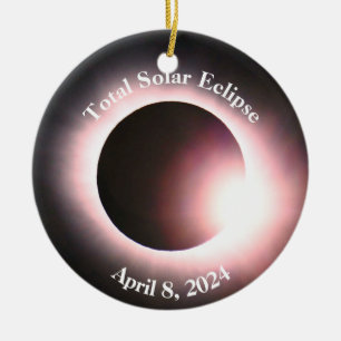 Sonnenfinsternis insgesamt 8. April 2024 Keramik Ornament