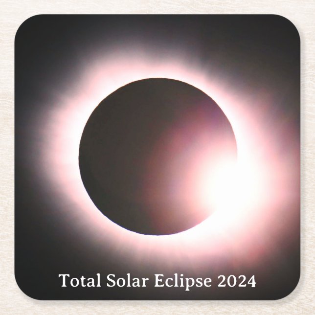 Sonnenfinsternis insgesamt 8. April 2024 Rechteckiger Pappuntersetzer (Vorderseite)