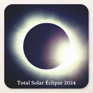 Sonnenfinsternis insgesamt 8. April 2024 Rechteckiger Pappuntersetzer