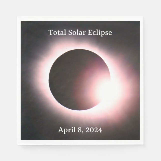 Sonnenfinsternis insgesamt, 8. April 2024 Serviette (Vorderseite)