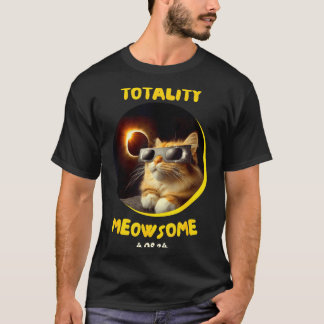 Sonnenfinsternis Katze Sonnenfinsternis Illustrati T-Shirt