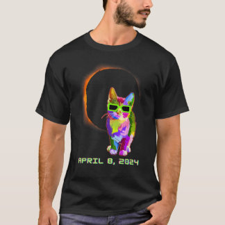 Sonnenfinsternis-Katze trägt Sonnenfinsternisbrill T-Shirt