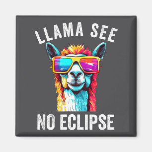 Sonnenfinsternis Lama April 8 Illustration Magnet