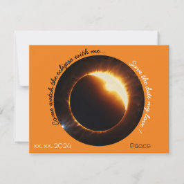 Sonnenfinsternis, realistisch schwarz-orange weiß feiertagskarte