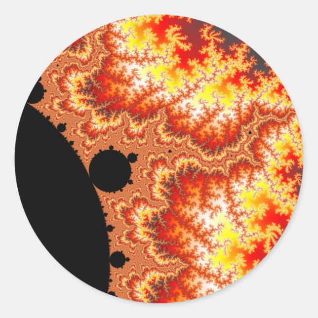 Sonnenflamme - Fraktal Runder Aufkleber (Vorderseite)