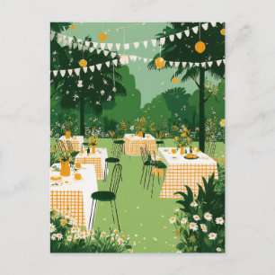 Sonnenfrohe Garten-Abschlussfeier Postkarte