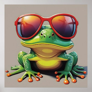 Sonnenfrosch mit Sonnenbrille Poster