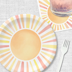 Sonnengelb Orange Sonne Pappteller