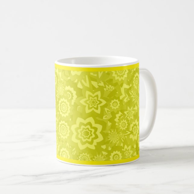 Sonnengelbe Blumenunterlage Kaffeemaschine Tasse (VorderseiteRechts)