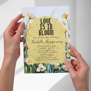 Sonnengelbe Farbpalette Love in Bloom Brautparty Einladung