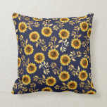 Sonnengelbe goldene Navy Sonnenblumen Blätter Must Kissen<br><div class="desc">Dieses elegante und schicke Blumenmuster ist perfekt für die Sommersaison geeignet und zeichnet sich durch ein gelb-braunes Sonnenblumenmuster aus, das mit Imitaten bedruckt ist, die Blätter aus Goldfolie auf einem schlichten marineblauen Hintergrund. Dieser Ausdruck ist modern, ländlich und modern. ***WICHTIGE HINWEIS FÜR DESIGN: Für individuelle Designanfragen, wie z.B. passende Produktanfragen,...</div>