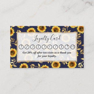 Sonnengelbe goldene Navy Sonnenblumen Blätter Must Treuekarte