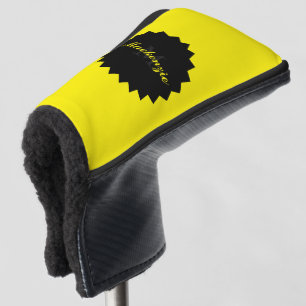 Sonnengelbe Putterabdeckung mit Name und Anfangsbe Golf Headcover