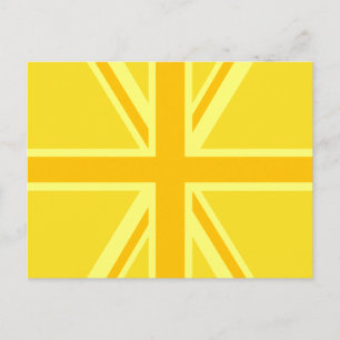 Sonnengelbe Union Jack britische Flagge Deko Postkarte