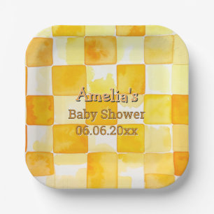 Sonnengelbe Zitrus-Baby-Party-Serviette Pappteller
