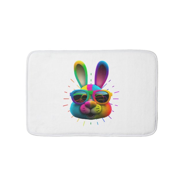 Sonnengesicht Cool Osterhase mit Brille Badematte (Vorderseite)
