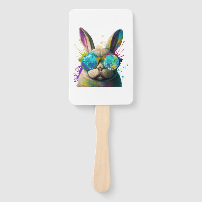 Sonnengesicht Cool Osterhase mit Brille Fächer (Vorderseite)