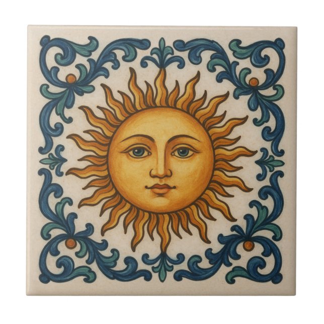 Sonnengesicht Fliese (Vorderseite)