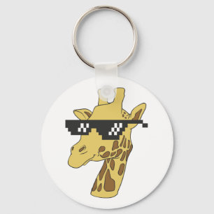 Sonnengiraffe mit Sonnenbrille-Illustration Schlüsselanhänger