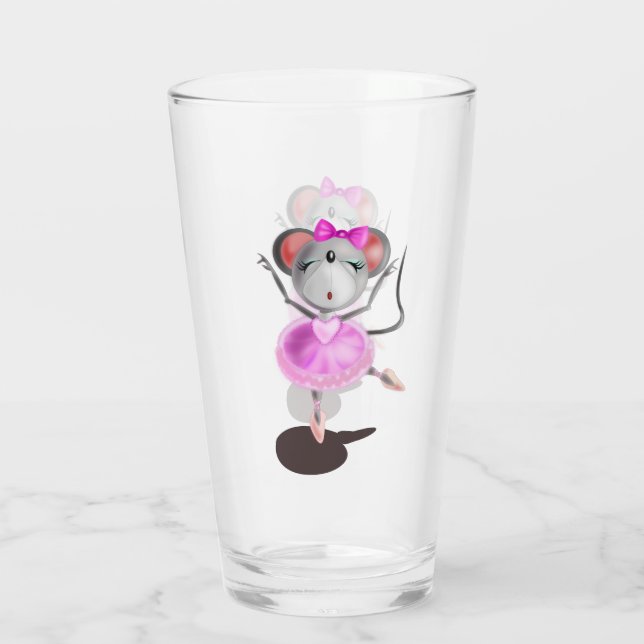 Sonnenglas mit Ballerina-Maus - Malerei Glas (Rückseite)