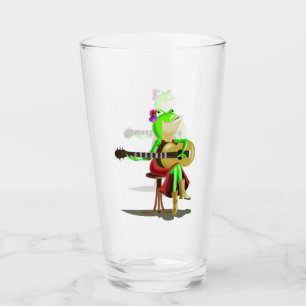 Sonnenglas mit Frosch Gitarre spielen Glas