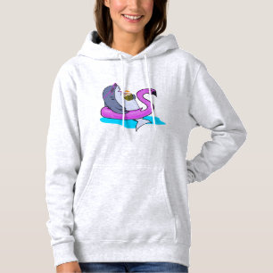 Sonnenhai in Brille trinkt Kokosnuss Hoodie