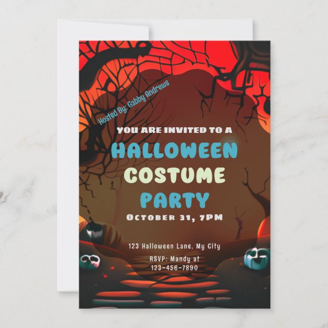 SonnenHalloween Einladung (Vorderseite)