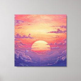 Sonnenhorizont - Lebendiger malerischer Illustrati Leinwanddruck