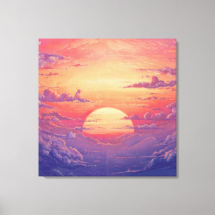 Sonnenhorizont - Lebendiger malerischer Illustrati Leinwanddruck