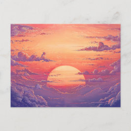 Sonnenhorizont - Lebendiger malerischer Illustrati Postkarte