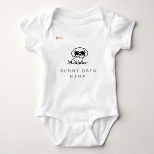 Sonnenhundev Welpe Benutzerdefinierter Name  Baby Strampler