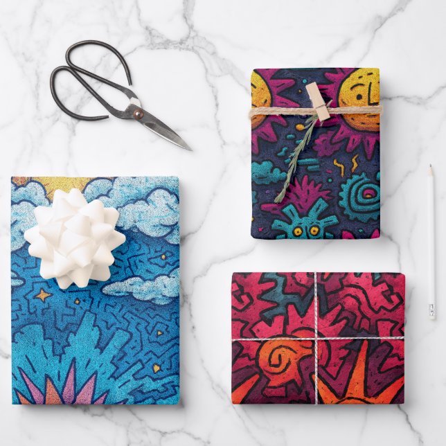 Sonnenkarneval Geschenkpapier Set (Vorderseite)