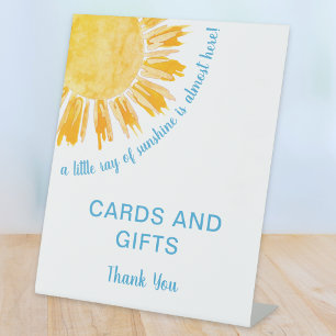 Sonnenkind Baby Shower Karten und Geschenke Sockelschild