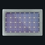 Sonnenkollektor auf Weiß Rechteckige Gürtelschnalle<br><div class="desc">Vorderansicht der Solarplatte abgeschieden auf weißem Hintergrund</div>