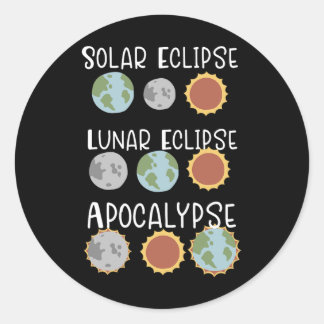 Sonnenkollektor und Apokalypse am 8. April 2024 Runder Aufkleber