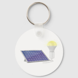 Sonnenkollektor und Glühlampe Schlüsselanhänger