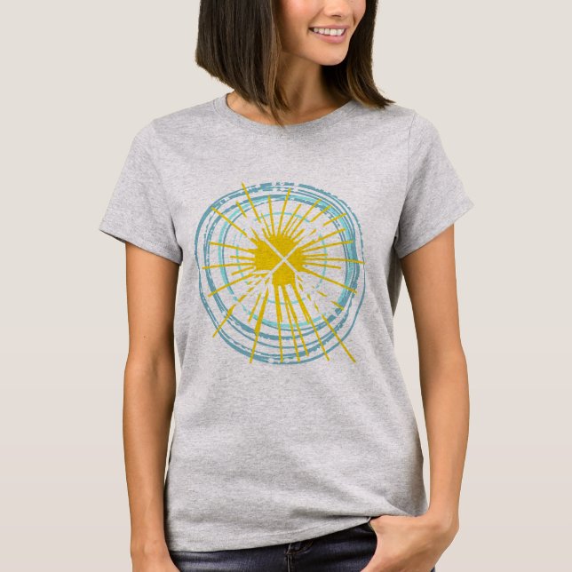 Sonnenkopfhörer und überkreuzte Pfeile T-Shirt (Vorderseite)