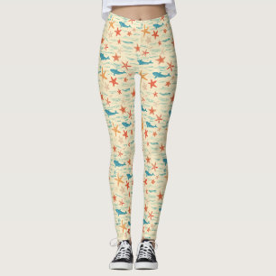 Sonnenküss Haut, Meereswellen, tropische Schwärme Leggings