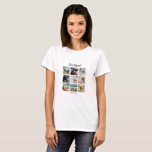 Sonnenküsste Erinnerungen FotoCollage T-Shirt (Vorne ganz)