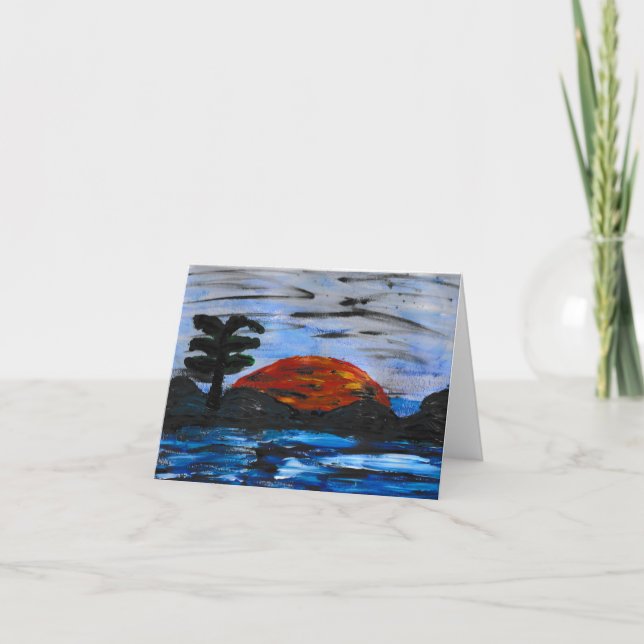 Sonnenlandschaft Feiertagskarte (Vorderseite)