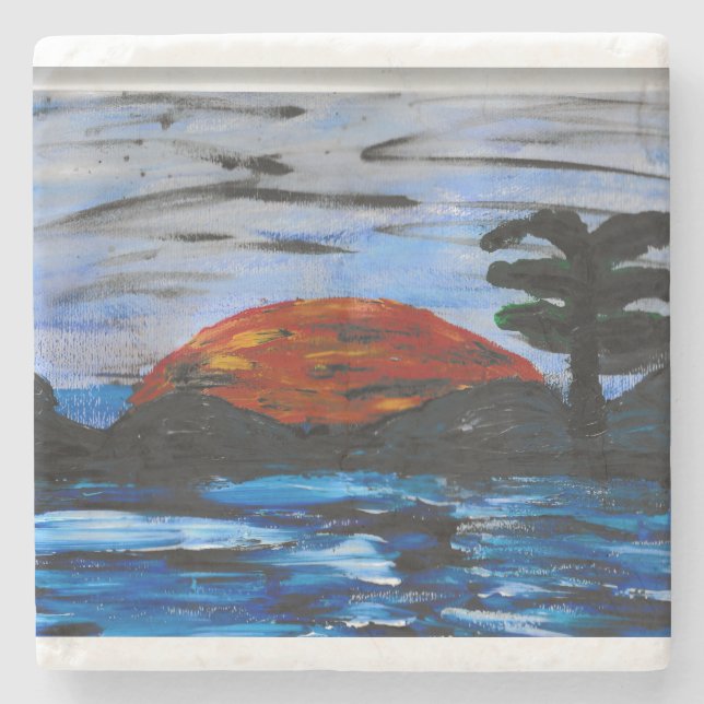 Sonnenlandschaft Steinuntersetzer (Vorderseite)