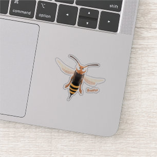 Sonnenlich wütende Hornet Wespe Cartoon Illustrati Aufkleber