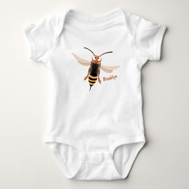 Sonnenlich wütende Hornet Wespe Cartoon Illustrati Baby Strampler (Vorderseite)