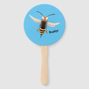 Sonnenlich wütende Hornet Wespe Cartoon Illustrati Fächer
