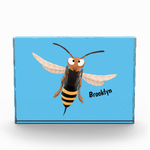 Sonnenlich wütende Hornet Wespe Cartoon Illustrati Fotoblock