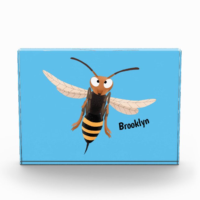Sonnenlich wütende Hornet Wespe Cartoon Illustrati Fotoblock (Vorderseite)