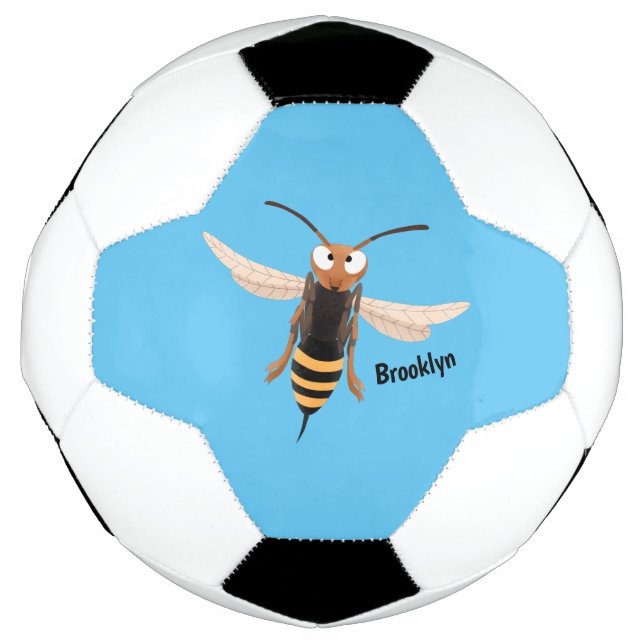 Sonnenlich wütende Hornet Wespe Cartoon Illustrati Fußball (Vorderseite)