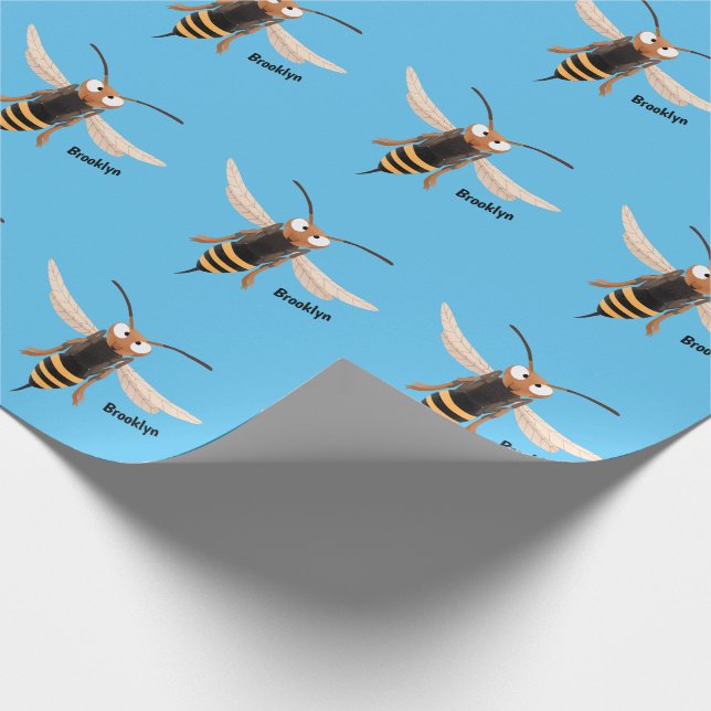 Sonnenlich wütende Hornet Wespe Cartoon Illustrati Geschenkpapier (Ecke)