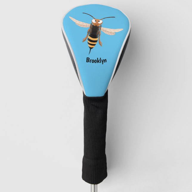 Sonnenlich wütende Hornet Wespe Cartoon Illustrati Golf Headcover (Vorderseite)